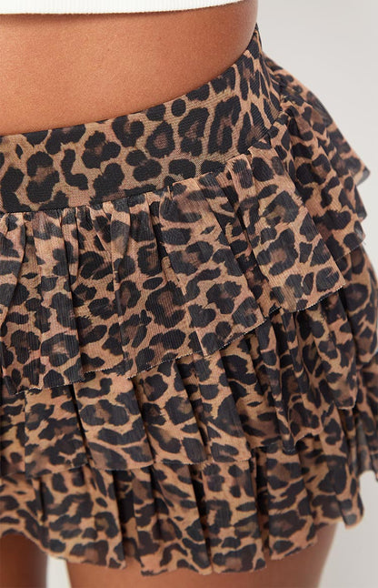 Belle Leopard Ruffle Shorts