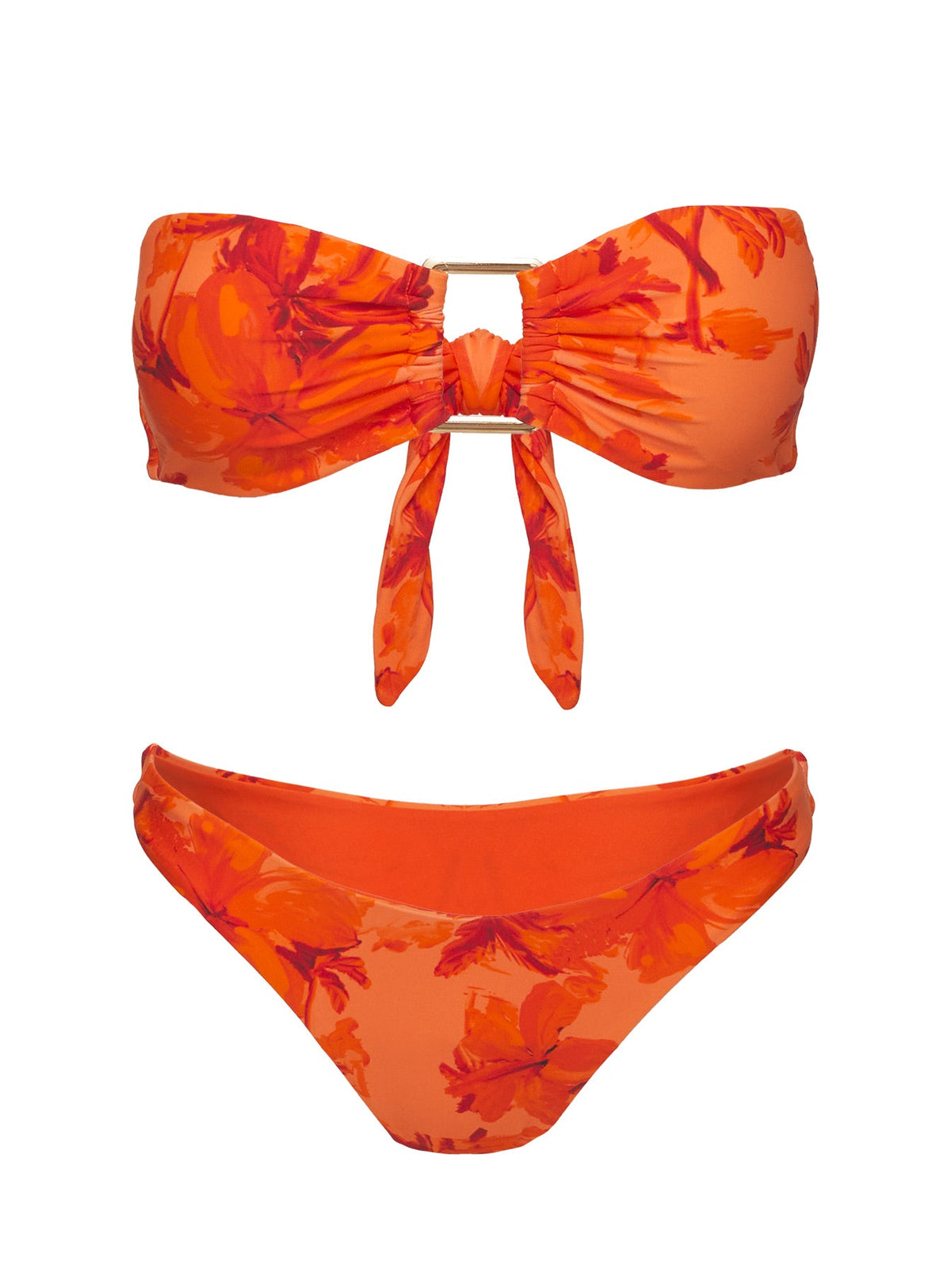 Calbira Cheeky Bikini Bottoms Orange Floral