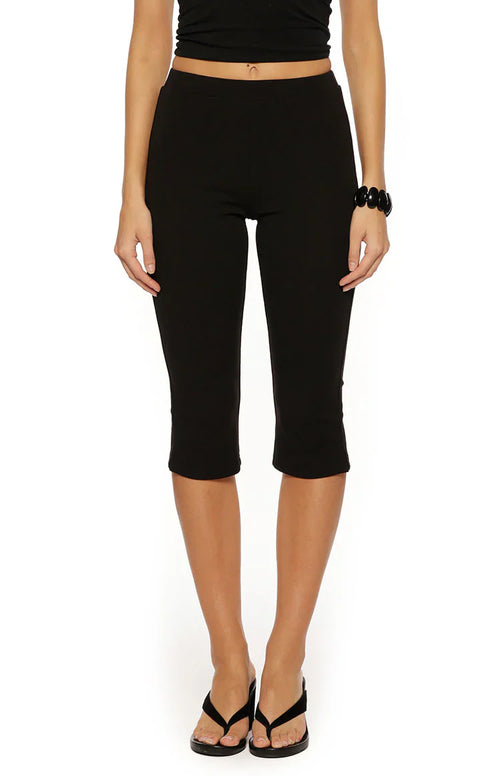 City Lights Black Jersey Capri Pants