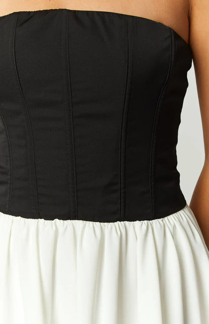 Draven Black And White Corset Mini Dress
