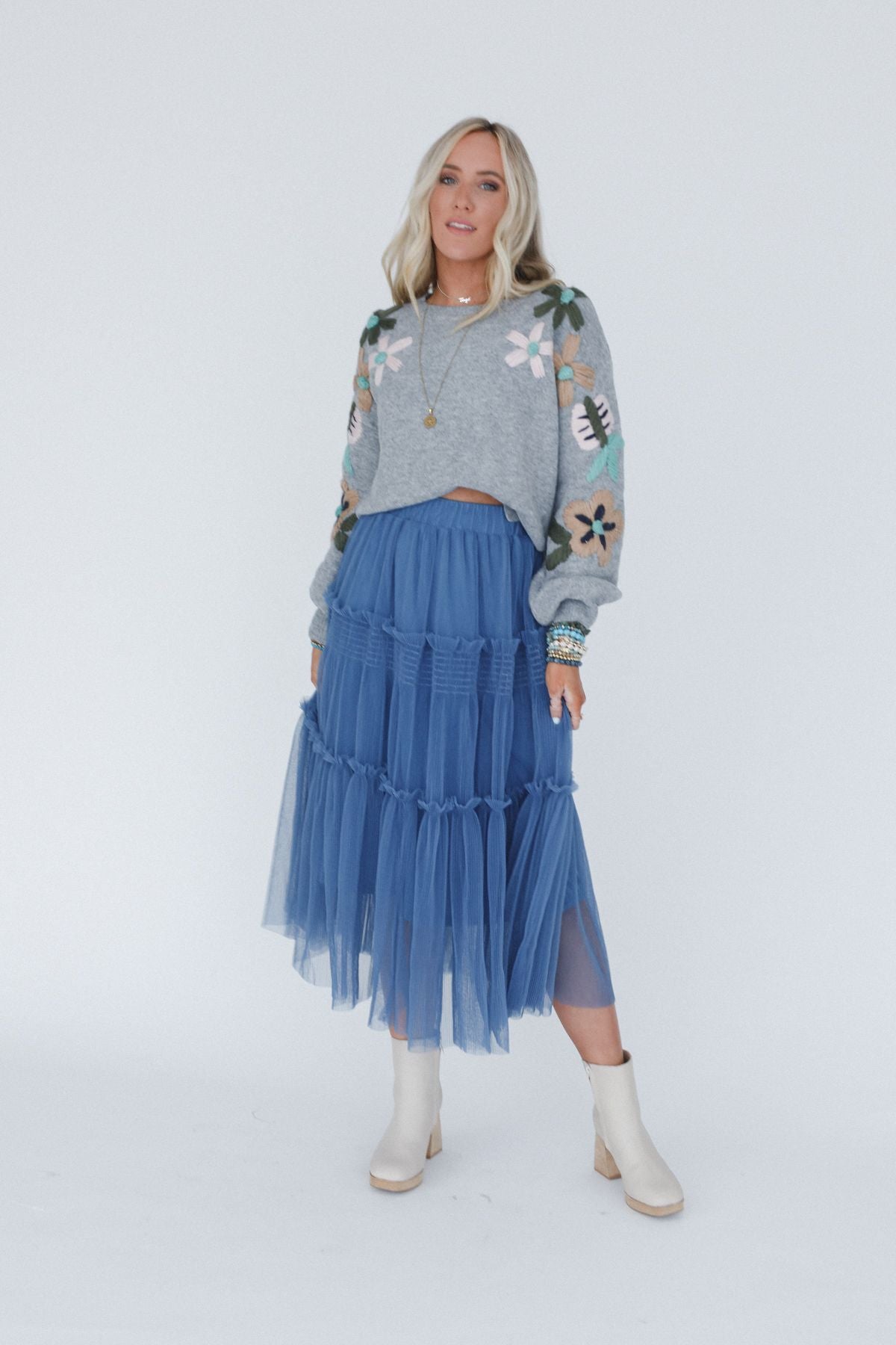 Sonoma Tiered Tulle Skirt - Blue