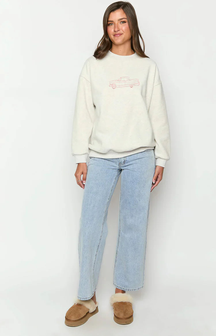 Elodie Grey Crew Neck Sweater