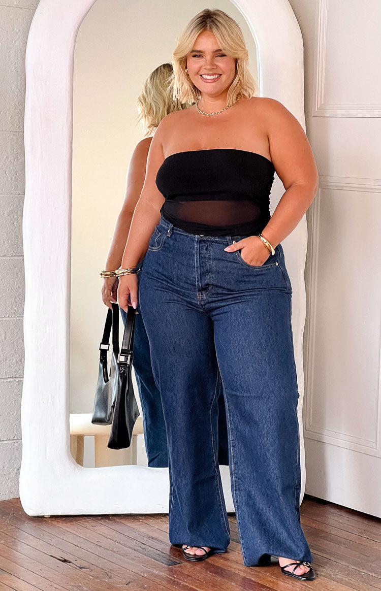 Essie Dark Blue Straight Leg Jeans