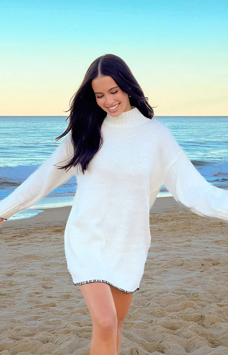Flynn Cream Sweater Dress