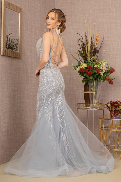 Prom Long Spaghetti Strap Trumpet Gown