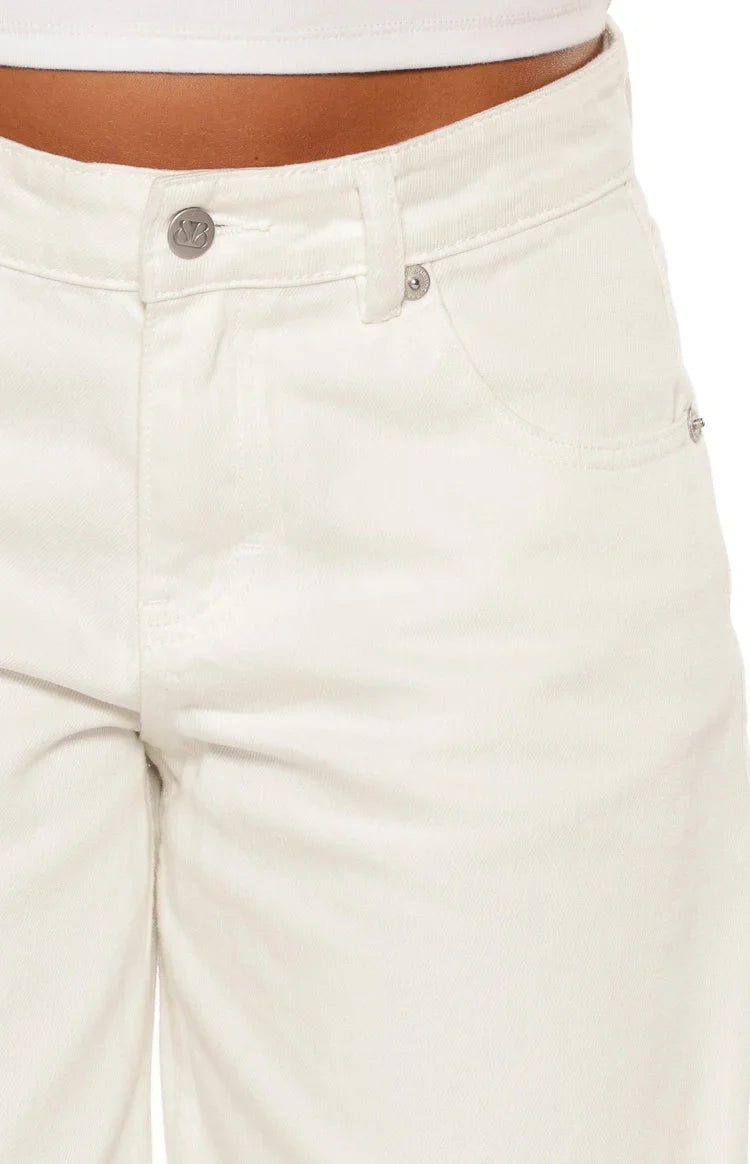 Greta White Denim Shorts