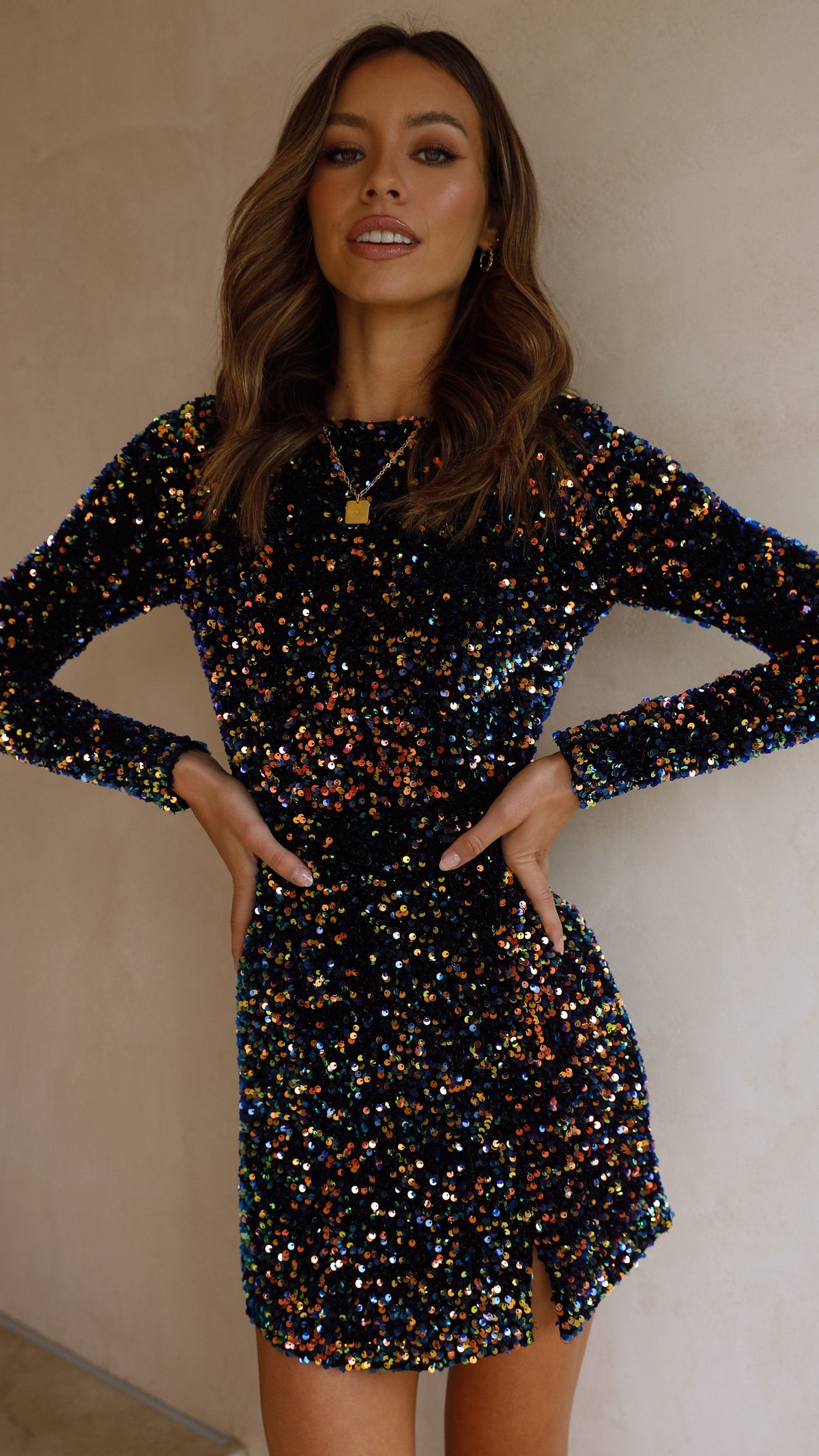 Felicia Mini Dress - Navy/Multi Sequin