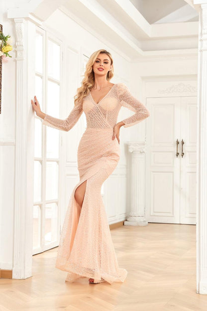 High Couture NR2265 Prom Long Sleeve Formal Evening Gown