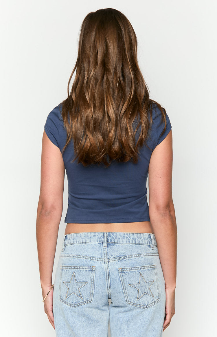 Navy Car Baby Tee