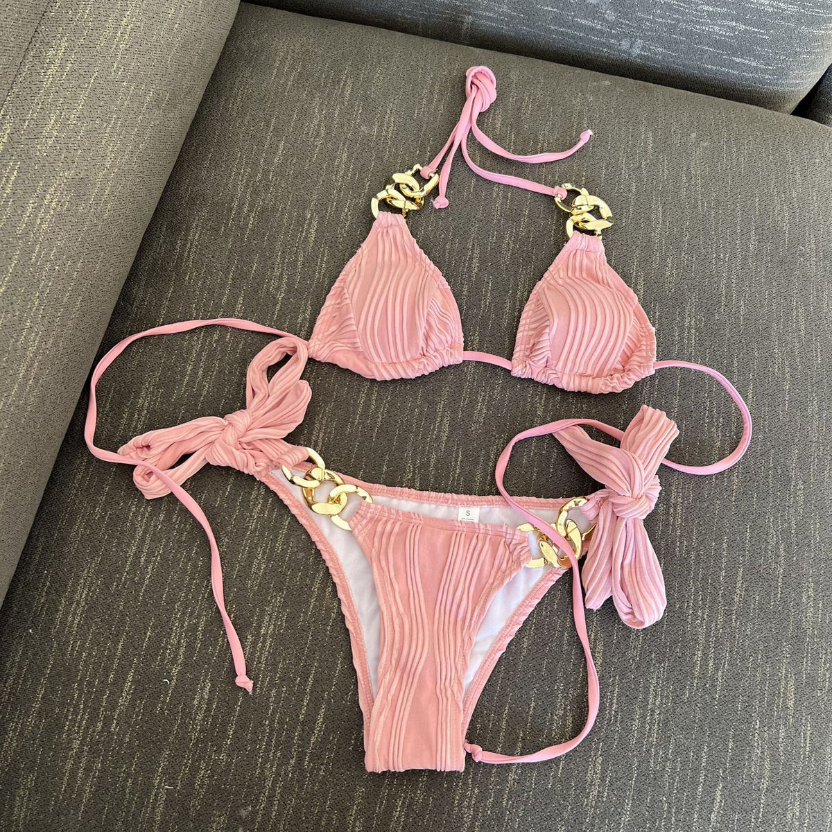 Chain Slit Bikini Set