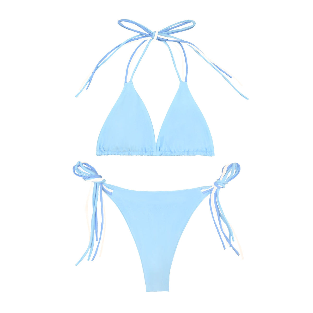 Halter Slit Bikini Set