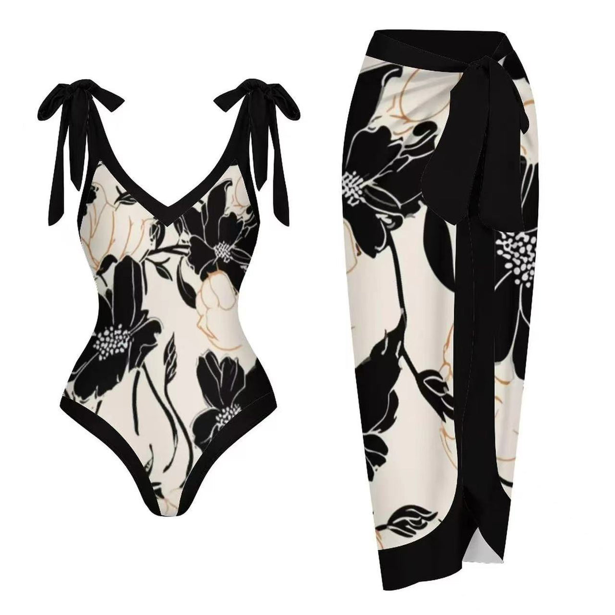 Chiffon Two-Piece One-Piece Swimsuit