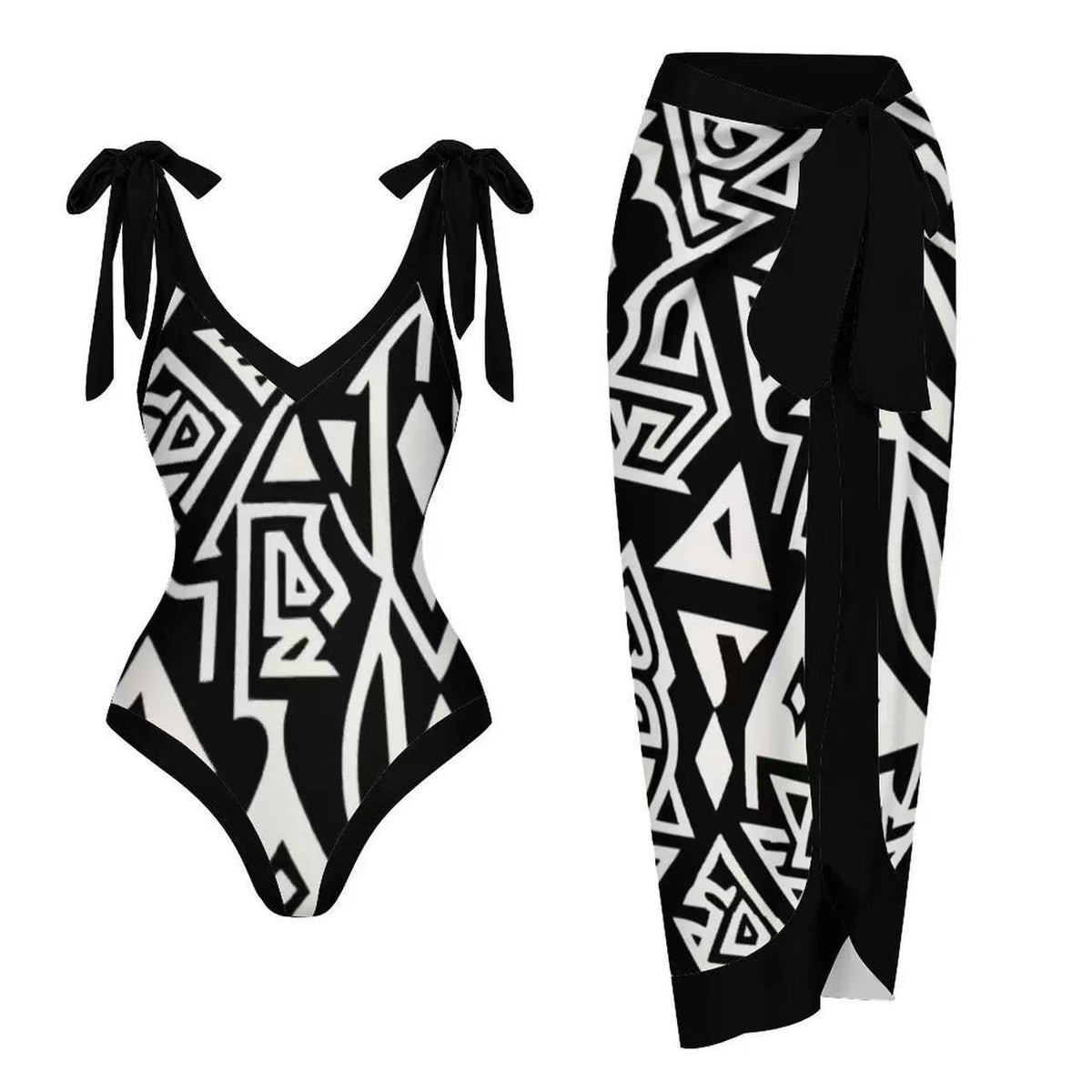 Chiffon Two-Piece One-Piece Swimsuit
