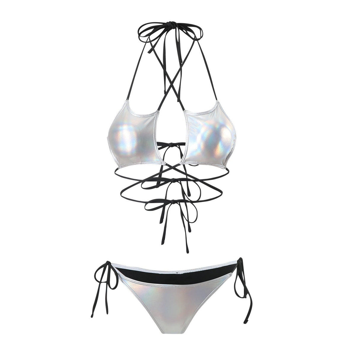 Metallic Triangle Bikini Set