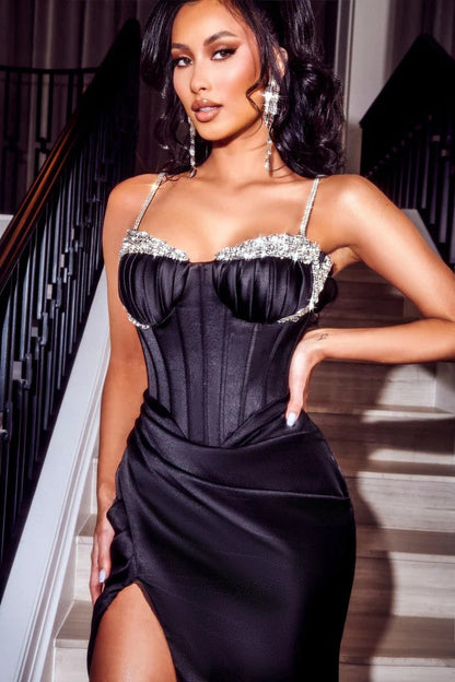 Portia and Scarlett PS23274 Long Spaghetti Strap Fitted Prom Gown