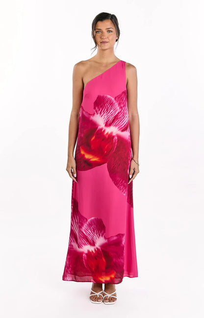 Paisleigh Pink Orchid One Shoulder Maxi Dress
