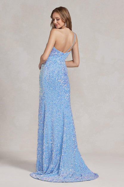 Nox Anabel R1202 Long One Shoulder Formal Prom Gown