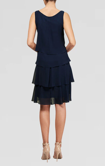 SL Fashions 414044 Tiered Short Cocktail Dress