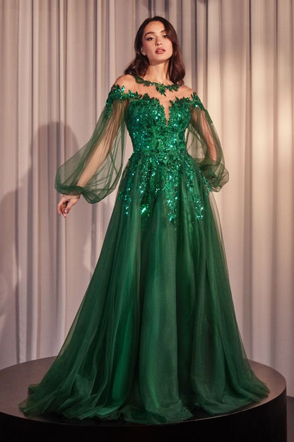 Andrea & Leo A1263 Long Sleeve Formal Sequin Dress