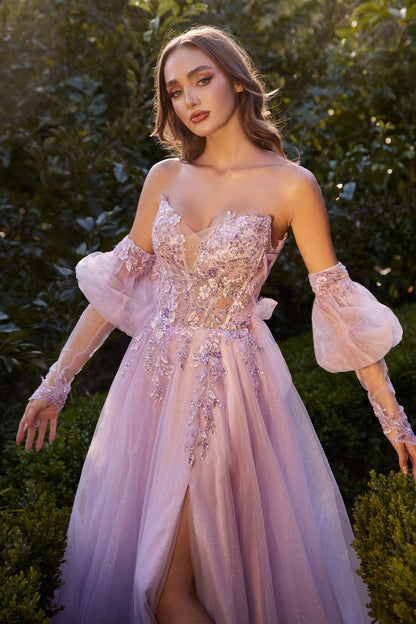 Andrea & Leo A1303 Long Glitter A Line Formal Prom Dress