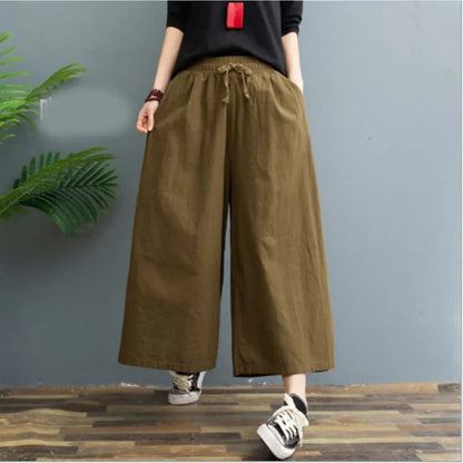 AMELINA – PLEATED LINEN PANTS WITH COMFORTABLE FIT