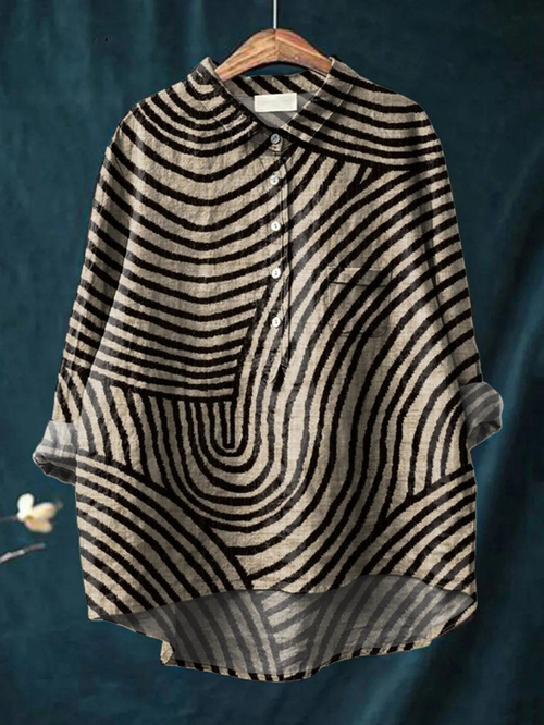 Cecelia | Casual Shirt with Circular Line Print for Women