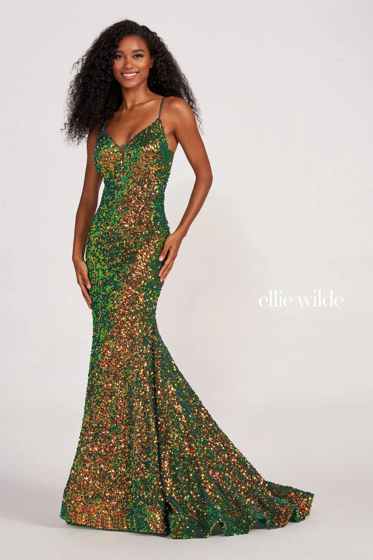 Ellie Wilde EW34016 Long Mermaid Sequin Formal Prom Gown