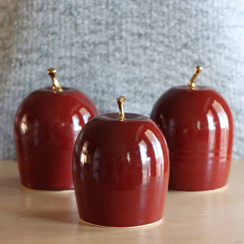 Handmade Ceramic Apple | 22k Gold image 0