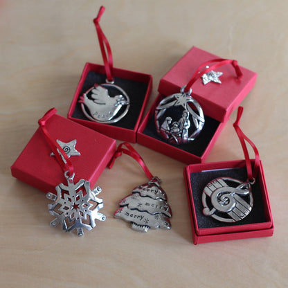 Handmade Pewter Round Ornaments | 10 Styles image 2