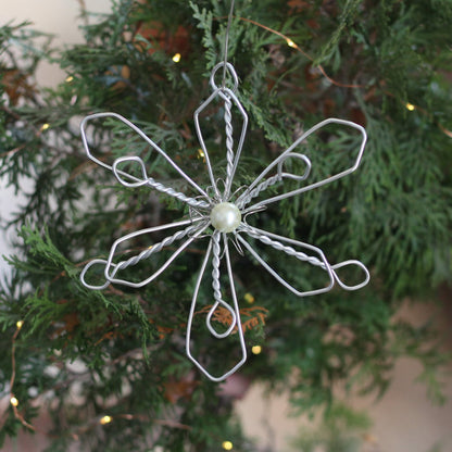 Handmade Wire Snowflake Ornaments image 1
