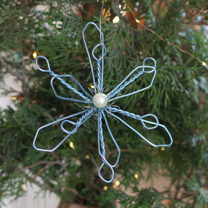 Handmade Wire Snowflake Ornaments image 2