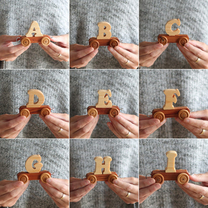 Handmade Wooden Letter Train | Customizable image 1