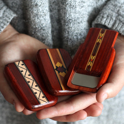 Handmade Wooden Pocket Mirror image 1