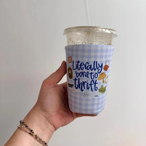 Iced Coffee Sleeve, Literally Born To Thrift Pattern