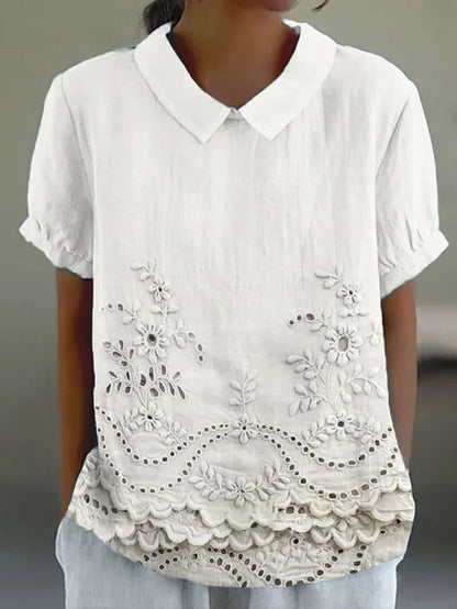 Lila | Floral Embroidered Shirt