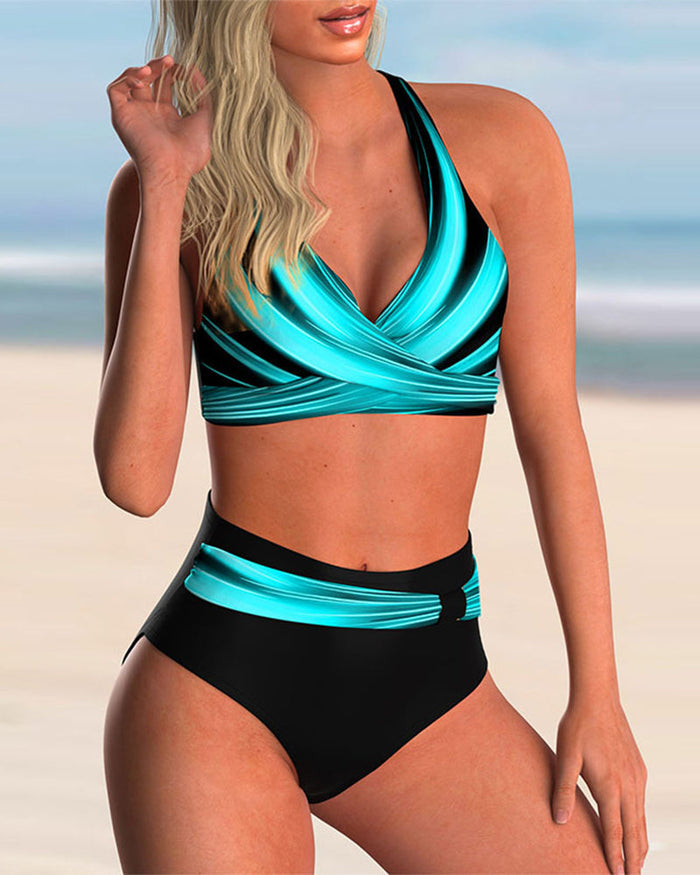 Liliana - Bikini Set with Crossed Neckline and Print