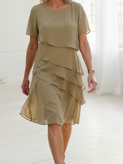 Linda | Elegant Comfort Ruffle Dress