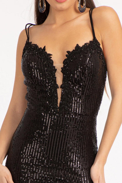 Long Sequined Mermaid  Prom Dress