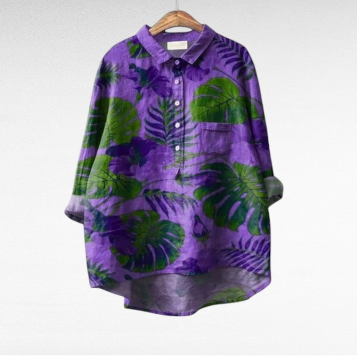 Maëlys | Elegant Tropical Blouse