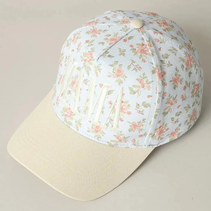 Mama Embroidered Flower Patterntrucker Hat