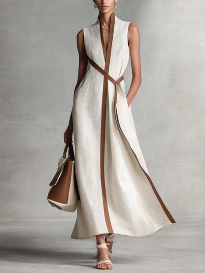 Margaux · Fluid Dress with Korean Collar
