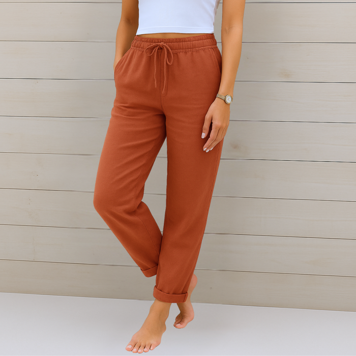 Maylora | Relax Linen Pants with Adjustable Waist