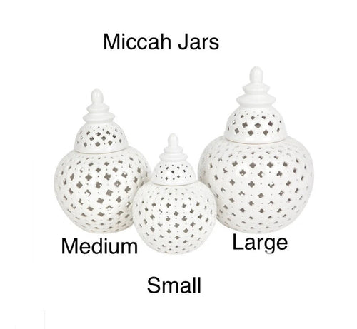 Miccah Temple Jar - Medium White