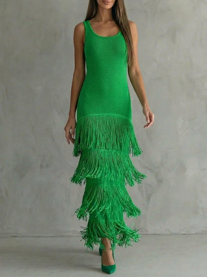 Odette · Long Backless Dress with Wide Shoulders
