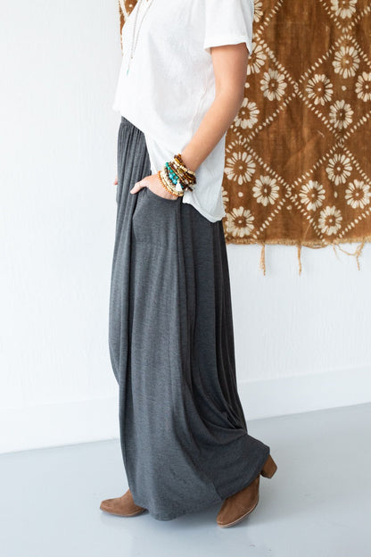The Perfect Pocketed Maxi Skirt - Charcoal