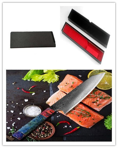 High-carbon stainless steel pattern kitchen knife with pakkawood handle and ergonomic design for precise chopping