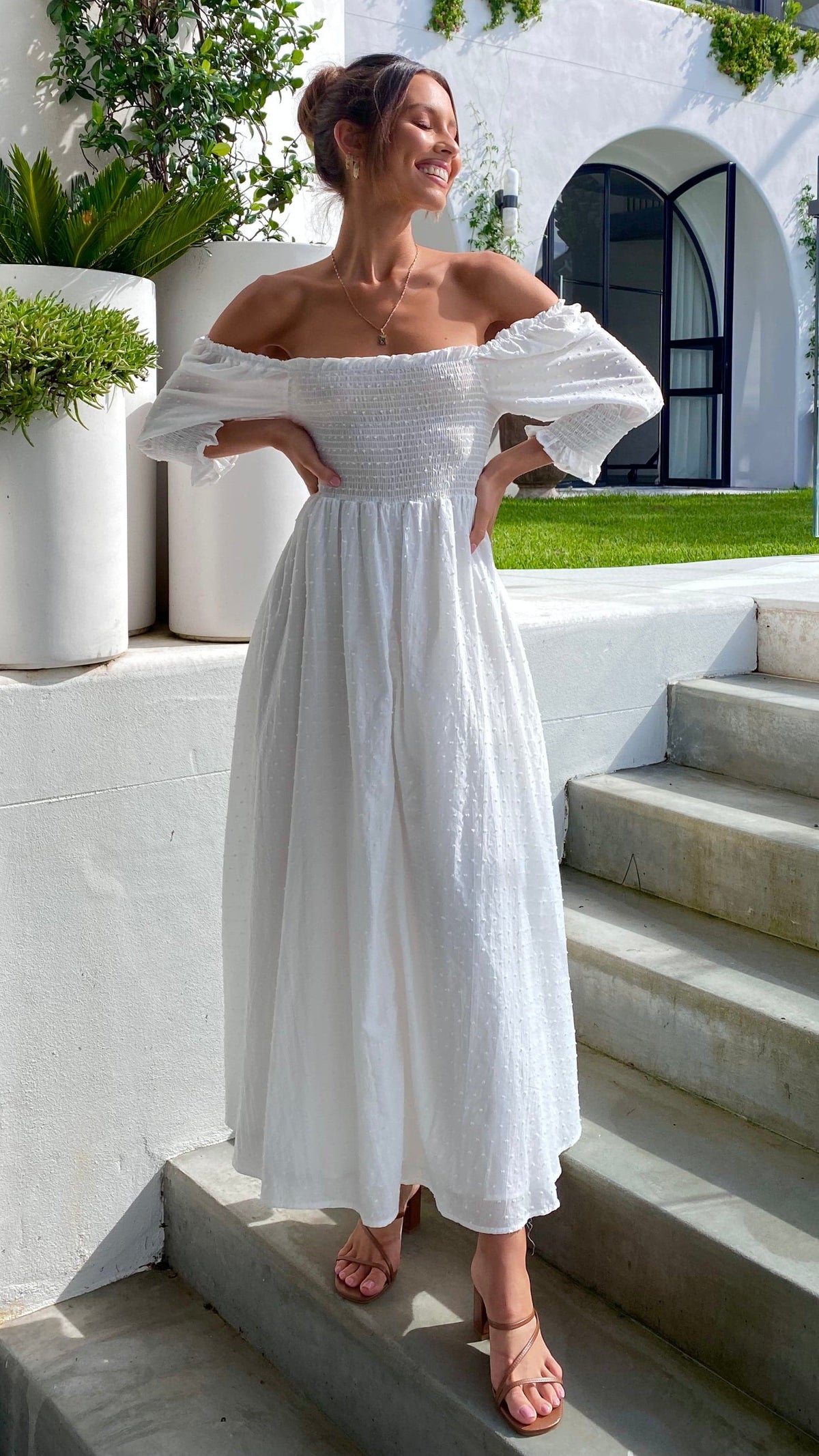 Cierra Midi Dress - White