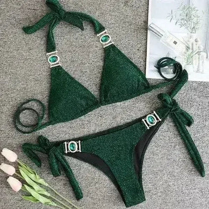 PAYASEN Rhinestone Bikini - Crystal Diamond Swimsuit for Women