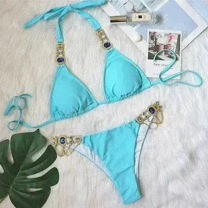 PAYASEN Rhinestone Bikini - Crystal Diamond Swimsuit for Women