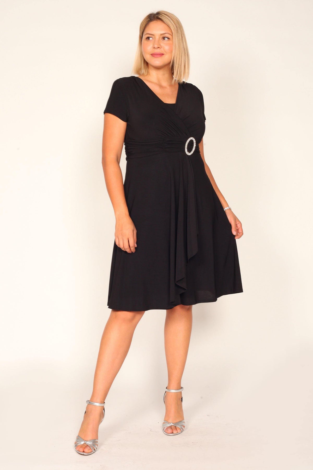 Short Plus Size Dress Black by R&M Richards 1149
